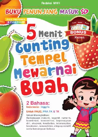 5 Menit Gunting Tempel Mewarnai Buah