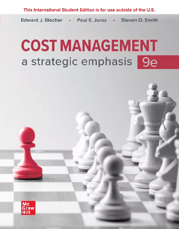 COST MANAGEMENT a strategic emphasis 9E